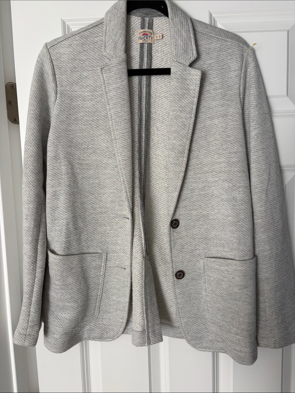 Faherty Light Heather Gray Men's Shirt Jacket Blazer